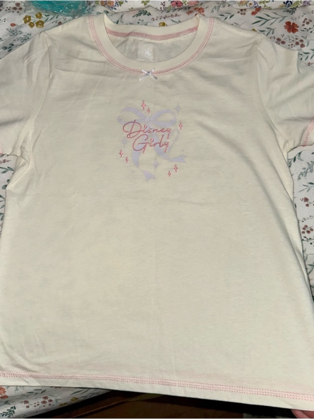 “Disney Girly” Cream Short Sleeve Tee - Disney Parks